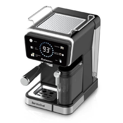 ΚΑΦΕΤΙΕΡΑ ΕΣΠΡΕΣΣΟ ROHNSON R-98082 BARISTA DUAL BLACK INOX 20BAR ΟΘΟΝΗ LED & LATTE